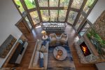 The Ridgeline Retreat - Living Room Aerial